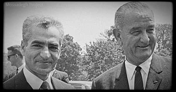 The Shah of Iran, Mohammad Reza Pahlavi, with U.S. President Lyndon B. Johnson